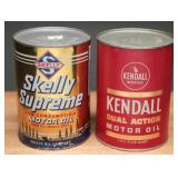 Skelly and Kendall Automotive Motor Oil Cans