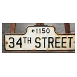 Porcelain 34th Street Sign, c. 1910s-1930s