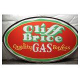 Cliff Brice Gas Double-sided Porcelain Sign