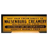 Walsenburg Creamery Tin Sign, 1930-40