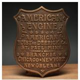 Antique American Hoist & Derrick Bronze Plate