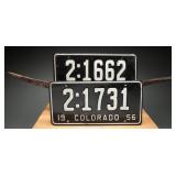 1956 Colorado License Plates Pueblo County
