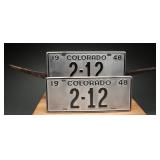 1948 Pueblo Colorado Plates 2-12, Municipal Pair