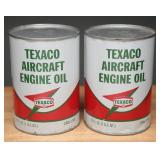 Texaco Aircraft Engine Oil Cans, 32 Oz, Sealed