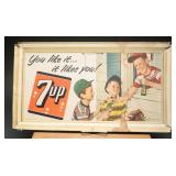 1953 7up Cardboard Store Display Sign