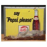 1950s-60s Pepsi-Cola Advertising Metal Sign