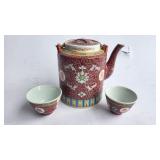 Chinese Jingdezhen Porcelain Tea Set with Case