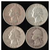 Silver Washington Quarters (4)