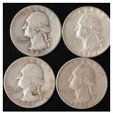 Silver Washington Quarters (4)