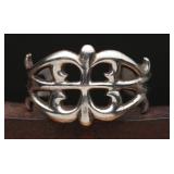 Sterling Silver Openwork Scroll Cuff Bracelet