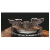 WWII Sterling Silver Pilot Wings Pin, 16.54g