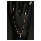 14K Gold Diamond Necklace, 3.03g
