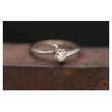 14K White Gold Diamond Solitaire Ring, 2.06g