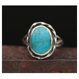 Sterling Silver Turquoise Ring, 3.73g