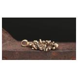 8K Gold Brutalist Pinecone Pendant, 4.36g