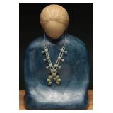 Barse .925 Turquoise Squash Blossom Necklace