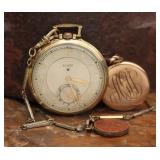 Antique Elgin 14K Gold Plated Pocket Watch