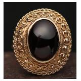 Sterling Silver Garnet Cabochon Ring, 6.44g