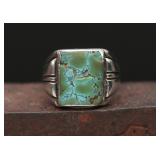 Sterling Silver Turquoise Menï¿½s Ring, 9.93g