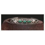Sterling Silver Malachite Cuff Bracelet, 10.94g