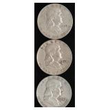 Franklin Silver Half Dollars (3)