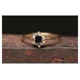 14K Sapphire & Diamond Ring, 1.40g