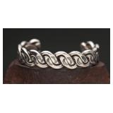 Navajo Roger Francisco Sterling Heavy Braided Cuff