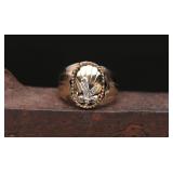 Sterling & 14K Gold Overlay Eagle Ring, 6.27g