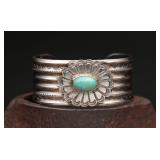 .925 Turquoise Navajo Cuff Bracelet, 44.50g