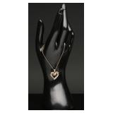 10K Gold Diamond Heart Pendant w/ Chain