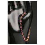 10K Gold Tennis Bracelet w/ Red Stones