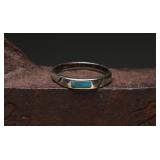 .925 Sterling Silver Ring, Turquoise Inlay 1.98g