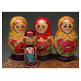 Russian Matryoshka Nesting Dolls, Hand Painted, 4