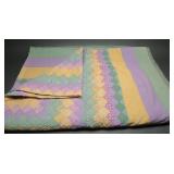 Patchwork Trip Around the World Quilt, 1930sï¿½1940