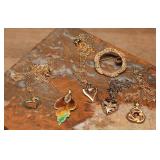 Gold Tone Necklaces and Brooch