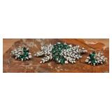 Franï¿½ois Emerald Rhinestone Floral Demi-Parure