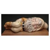Hand-Painted Ceramic Sleeping Garden Gnome Statue