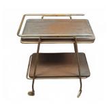Cosco Two-Tier Metal and Wood Rolling Bar Cart
