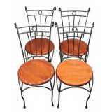 Novena Metal Chairs With Wood Seats (4)