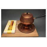 Swiss Copper Fondue Set With Wenger Forks, 1960s
