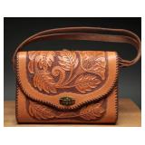 Handcrafted Tooled Leather Shoulder Bag