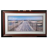 Large Framed Panoramic Beach Photograph
