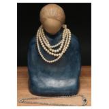 Pearl Strand Set and Rhinestone Necklace Estate