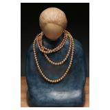 60-Inch Heavy Gold-Tone Beaded Necklace