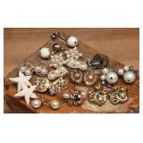 Costume Clip-On Earrings, 12 Pairs