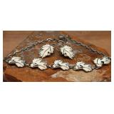 Sarah Coventry Leaf Motif Bracelet and Earrings