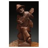 Hand Carved Wooden Folk Art Musician Figure