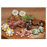 9 Pairs Mixed Bead Clip-On Earrings