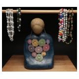 Bead Necklace and Filigree Jewelry Set