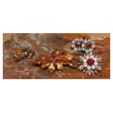 Mid-Century Glass Stone Costume Jewelry Set